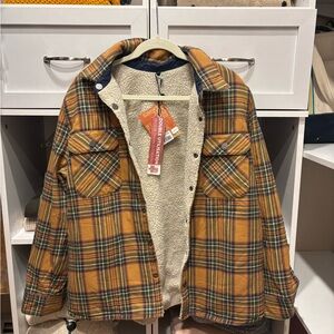 Dovetail Workwear Reversible Sherpa Plaid Jacket NWT